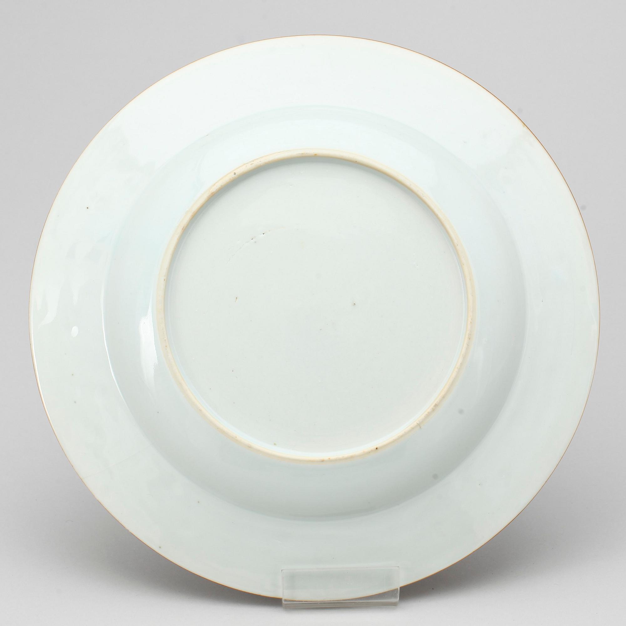 TALLRIK, porslin, Kina, Qing dynastin, Qianlong (1735-96).