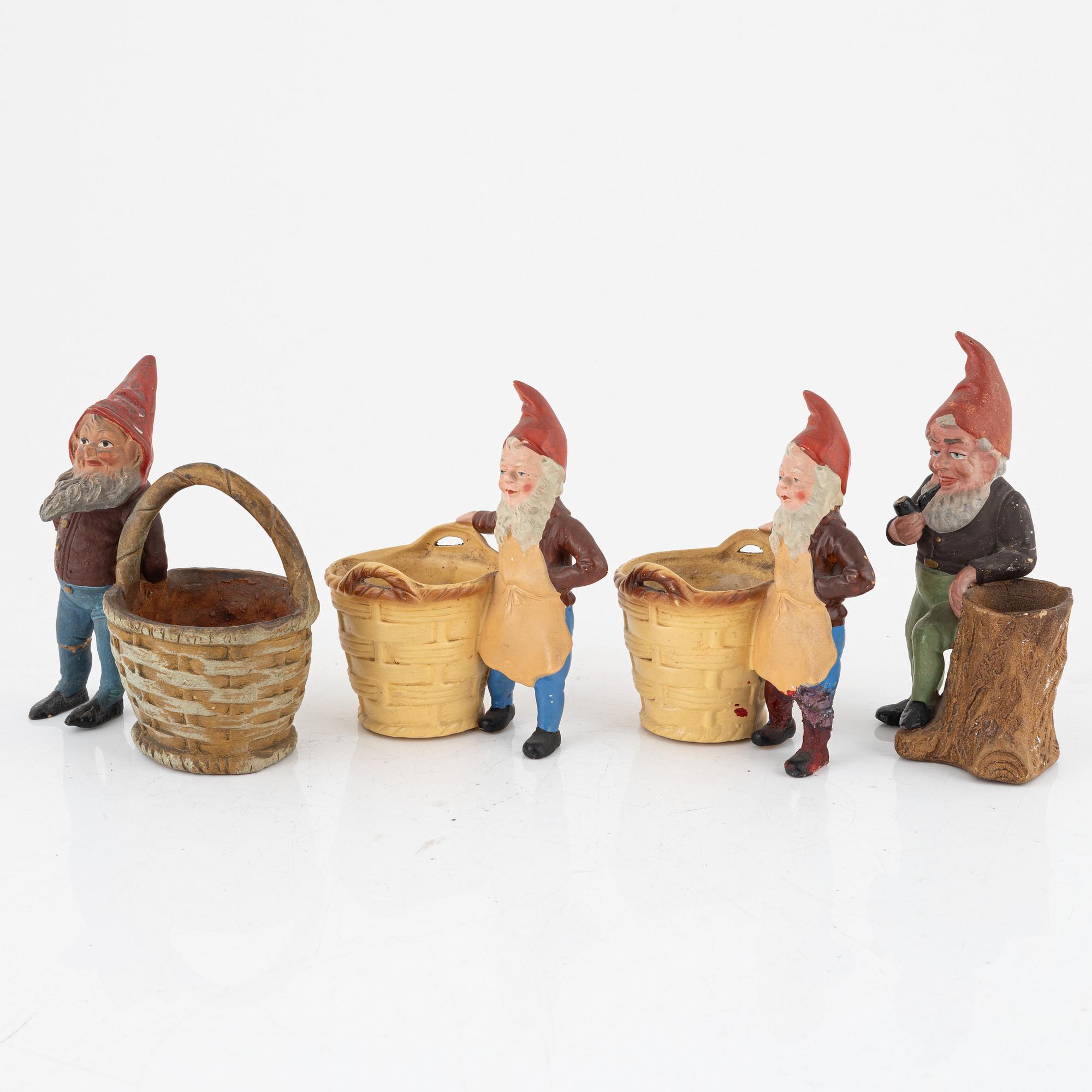 A group of fifteen gnomes, first half of the 20th Century.