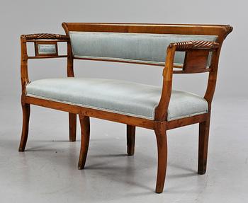 SOFFA samt STOLAR, ett par, biedermeier, 1800-tal.