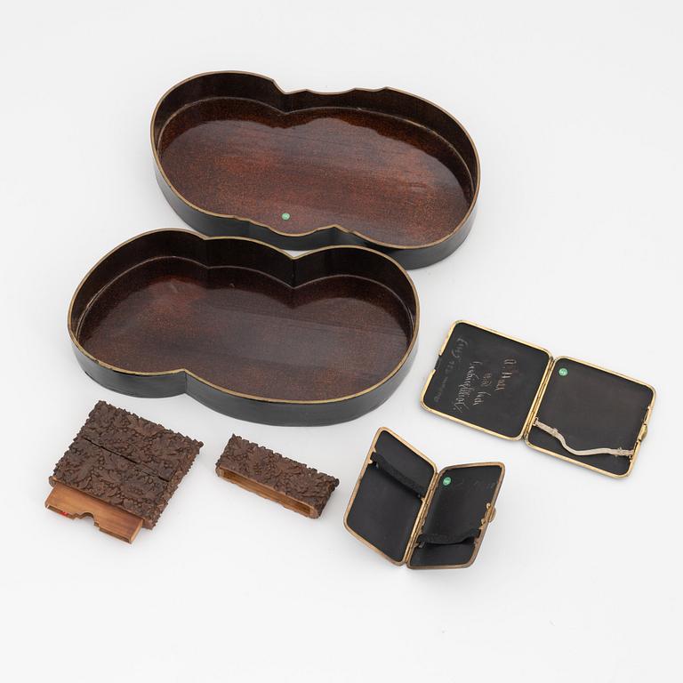 A set of four Japanese boxes, Meiji period (1868-1912).