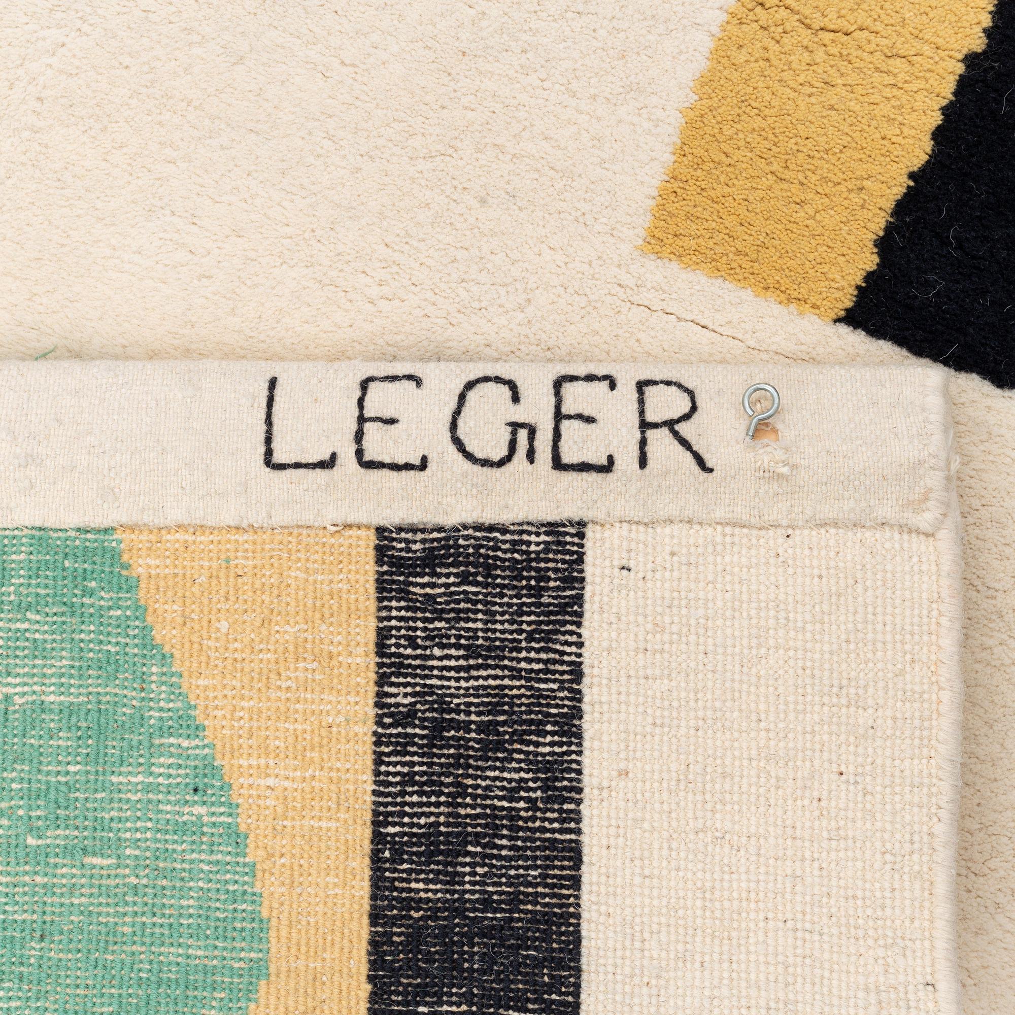 Fernand Léger, efter, matta, "Blanc", handknuten ca 262 x 138 cm, bakidan med broderad signatur: LEGER.