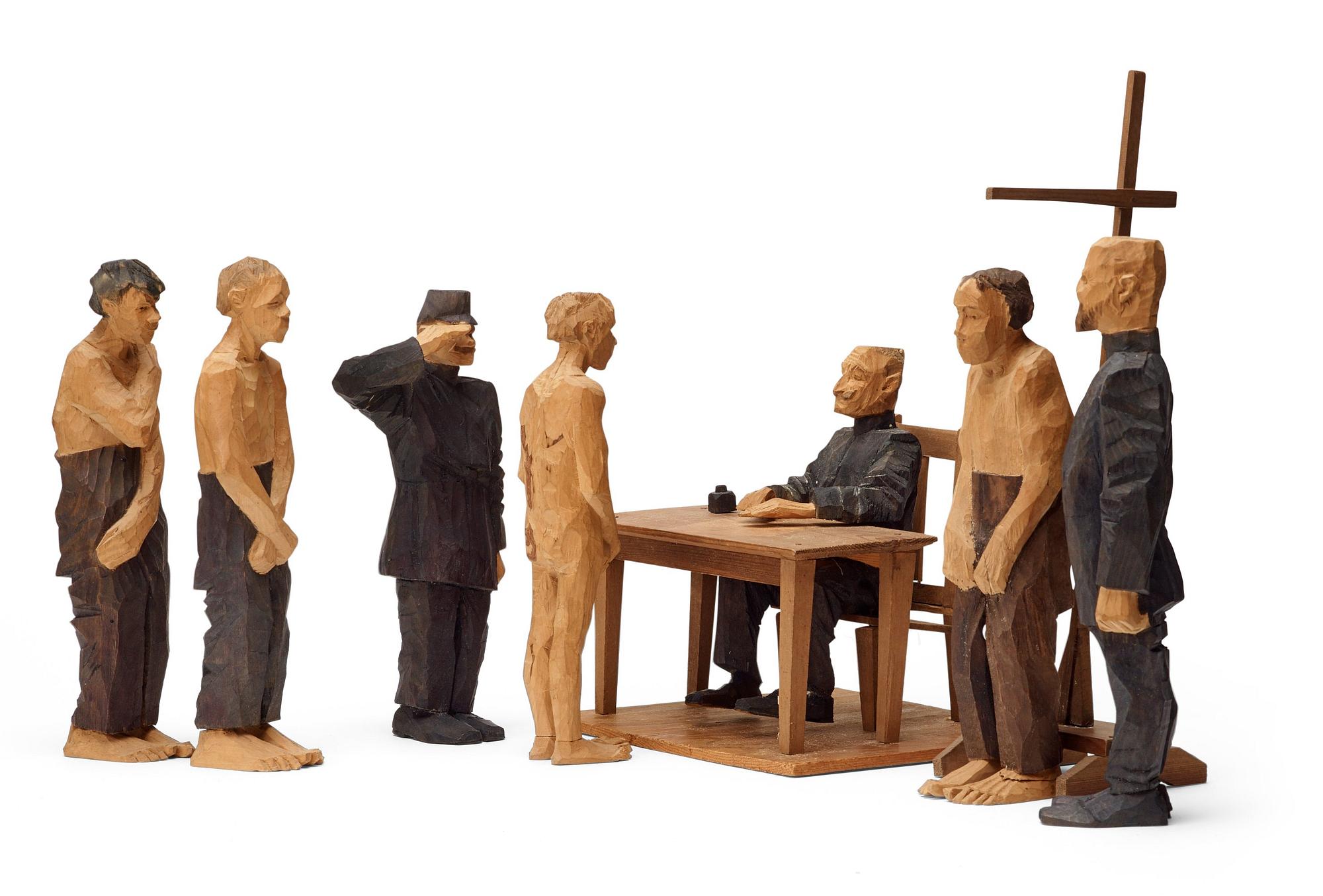 Axel Petersson Döderhultarn, "Beväringsmönstring" (The Enrollment Act), 8 pieces.