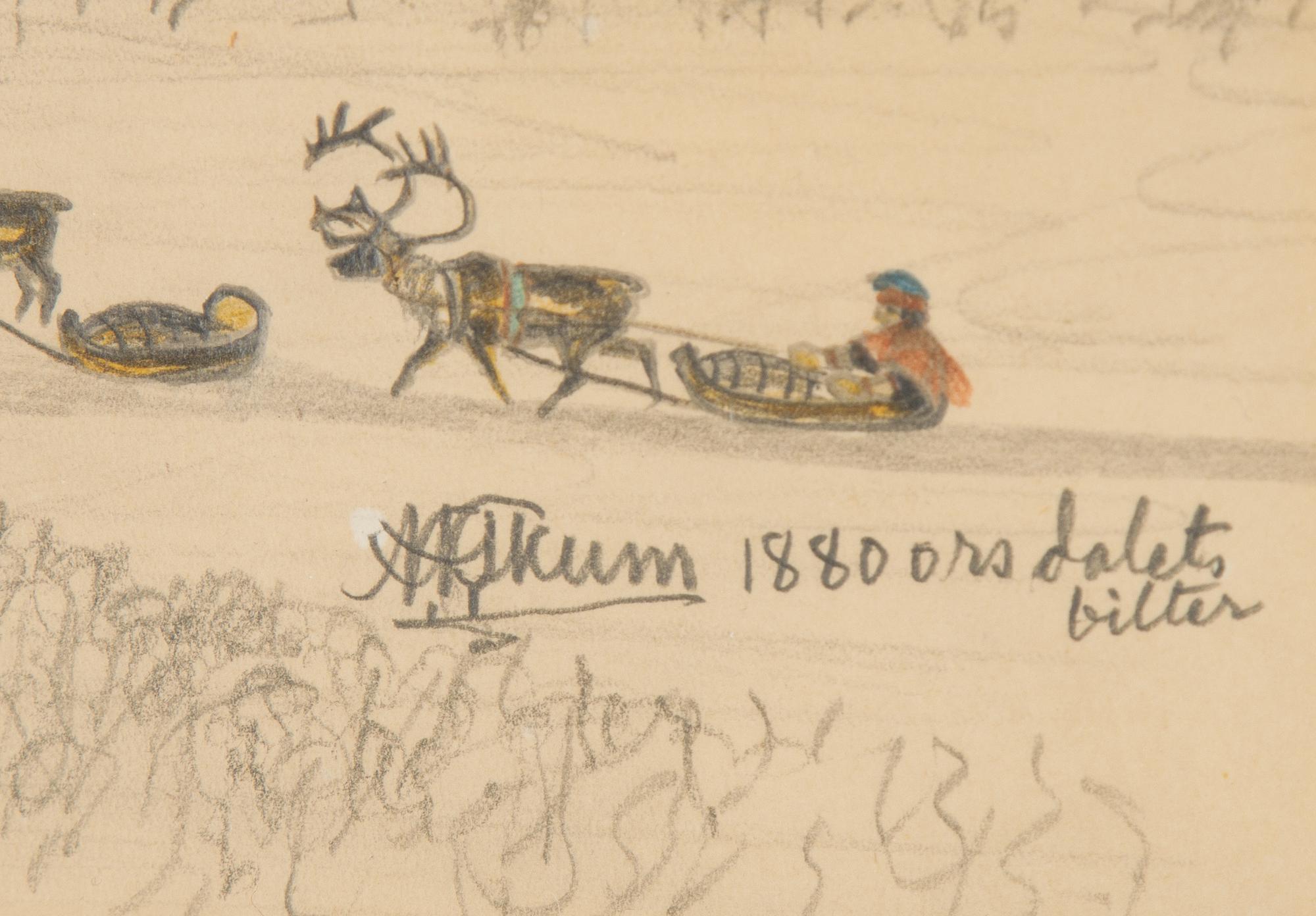 Nils Nilsson Skum, mixed media on paper, signed.