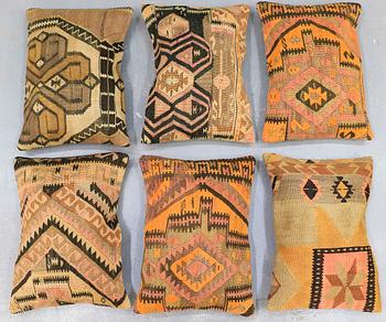 SIX KILIM CUSHIONS, AROUND 60 x 45 cm.