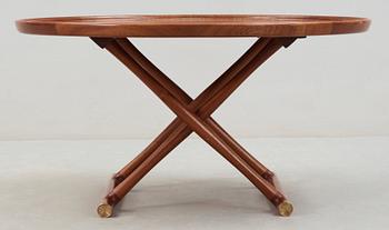 A Mogens Lassen mahogany 'Egyptian table', probably by Rud Rasmussen, Denmark.