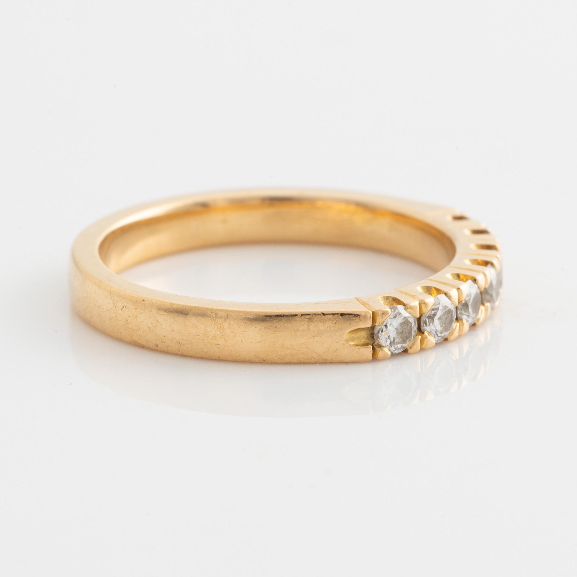 Ring, Jarl Sandin, alliance, 18K gold with brilliant-cut diamonds.
