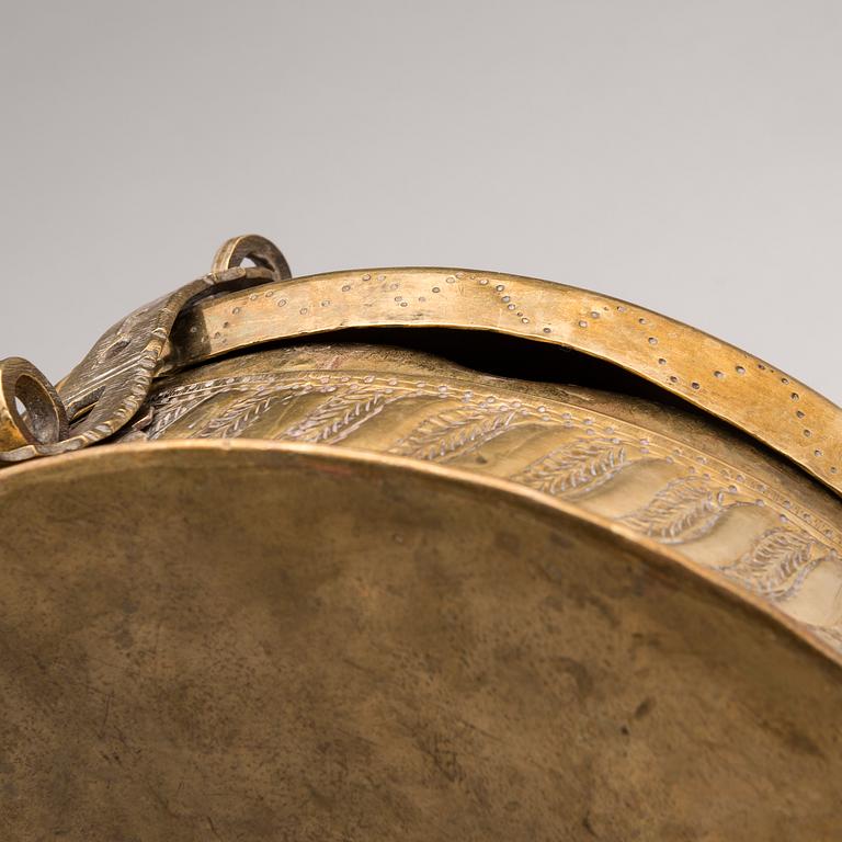 A 19th-Century brass pandan box, Uttar pradesh, India.