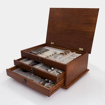 A 69-piece 'Chippendale' silver cutlery set in fitted cutlery box, Kultakeskus, Hämeenlinna 1997-98.