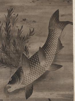 RULLMÅLNING, troligen Japan med kinesisk montering, 1800-tal.