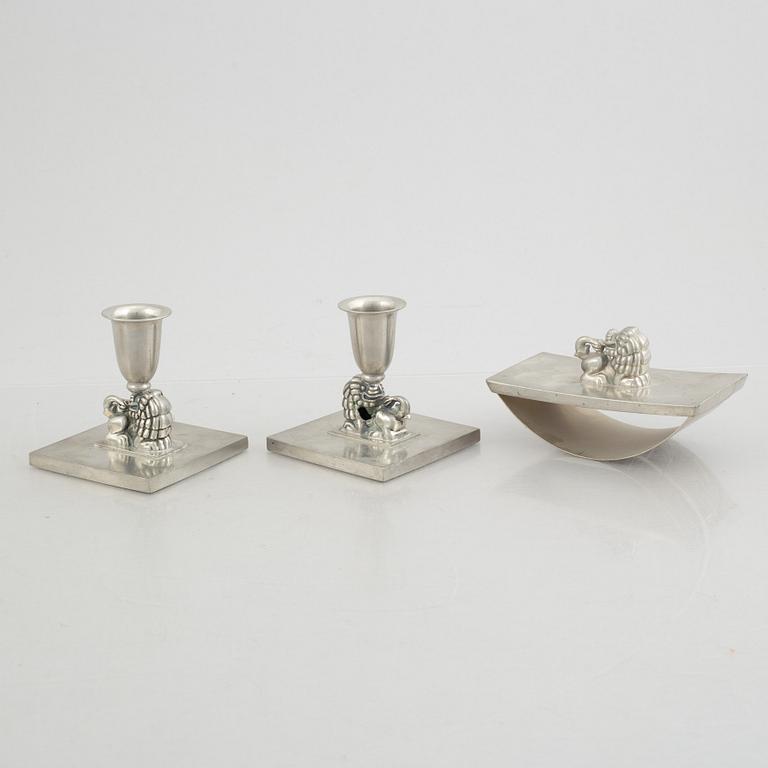 A pewter desk writing set by C.G.Hallberg, Stockholm, Sweden, 1934.