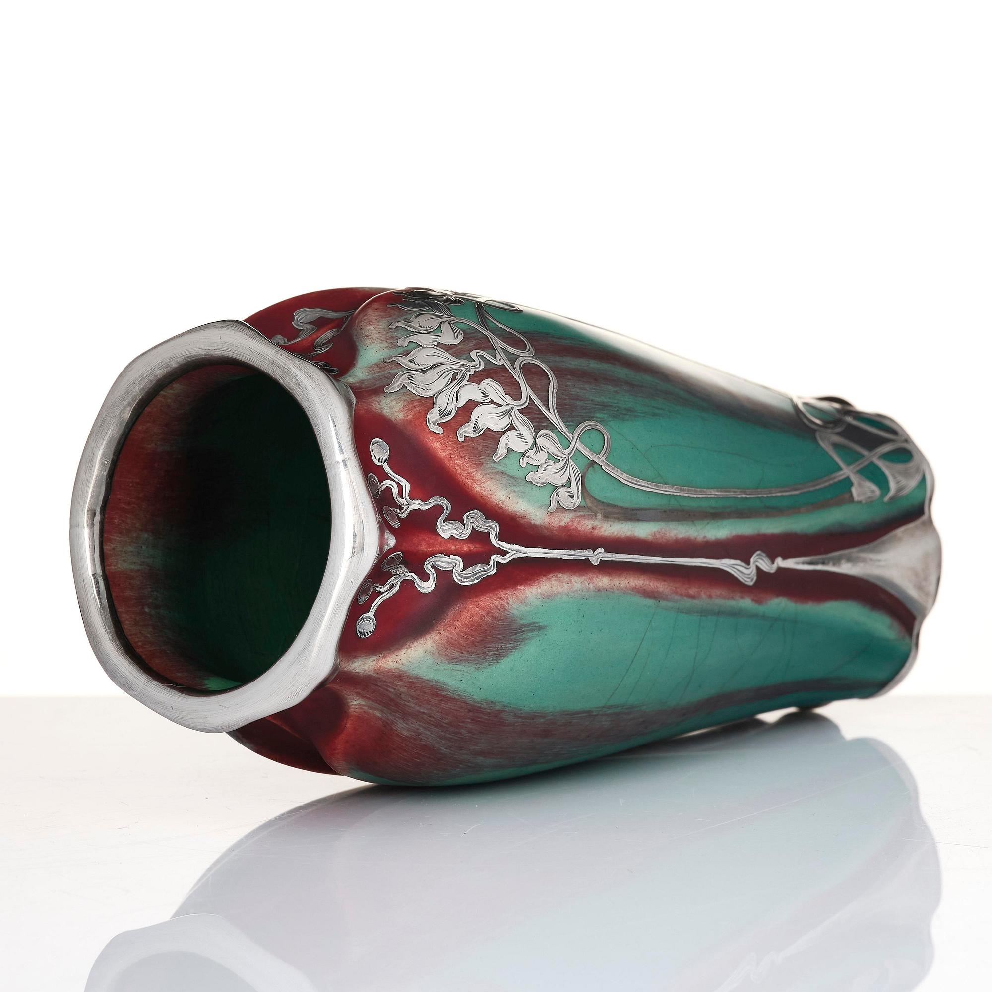 Eugene Baudin, an Art Nouveau glazed ceramic vase, France.