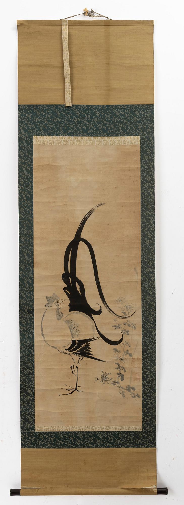 Unidentified artist, after Itō Jakuchū, Rooster and Chrysanthemums, Japan, Meiji (1868-1912).