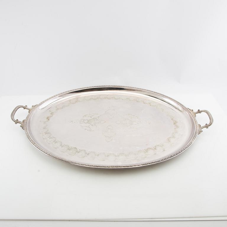 Trays 2 pcs of silver-plated metal, first half of the 20th century.