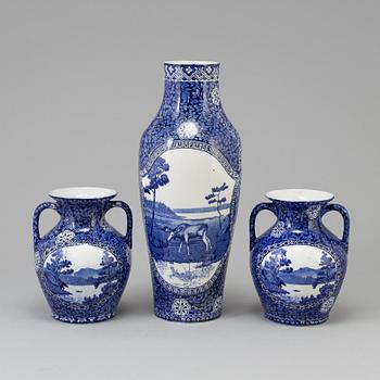 A set of 2+1 porcelain vases  by Rörstrand, late 18th century.