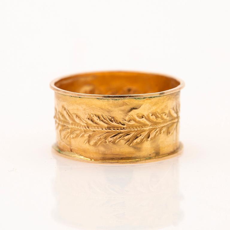 Anders Wedin (active 1838–1864). Engagement ring, 18k, Söderhamn.