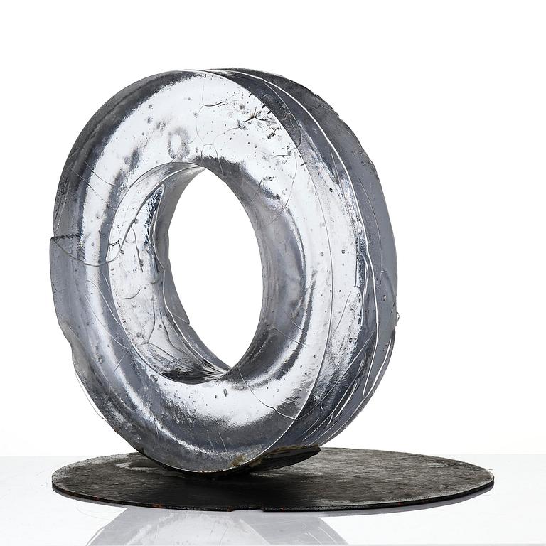Edvin Öhrström, "Strömvirvlar" (Whirlpools), a cast glass sculpture, Lindshammar Glassworks.