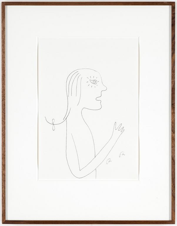 ROGER RISBERG, indian ink on paper, 2007, signed RR.