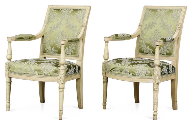 A pair of Directoire armchairs.