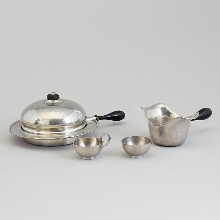 FIRMA SVENSKT TENN, four pieces, pewter, 1940s/1950s.