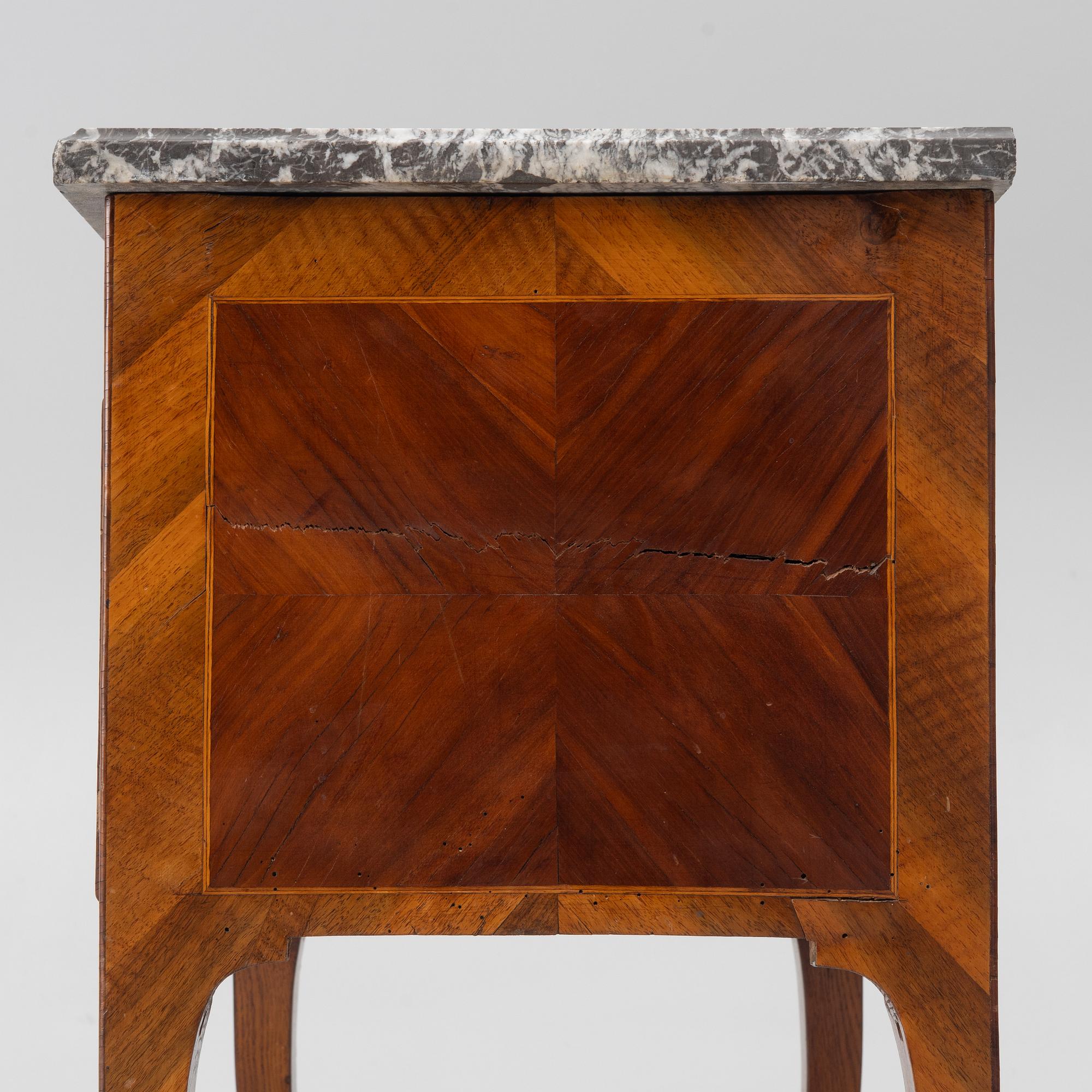 A Rococo bedside cabinet, 18th century.