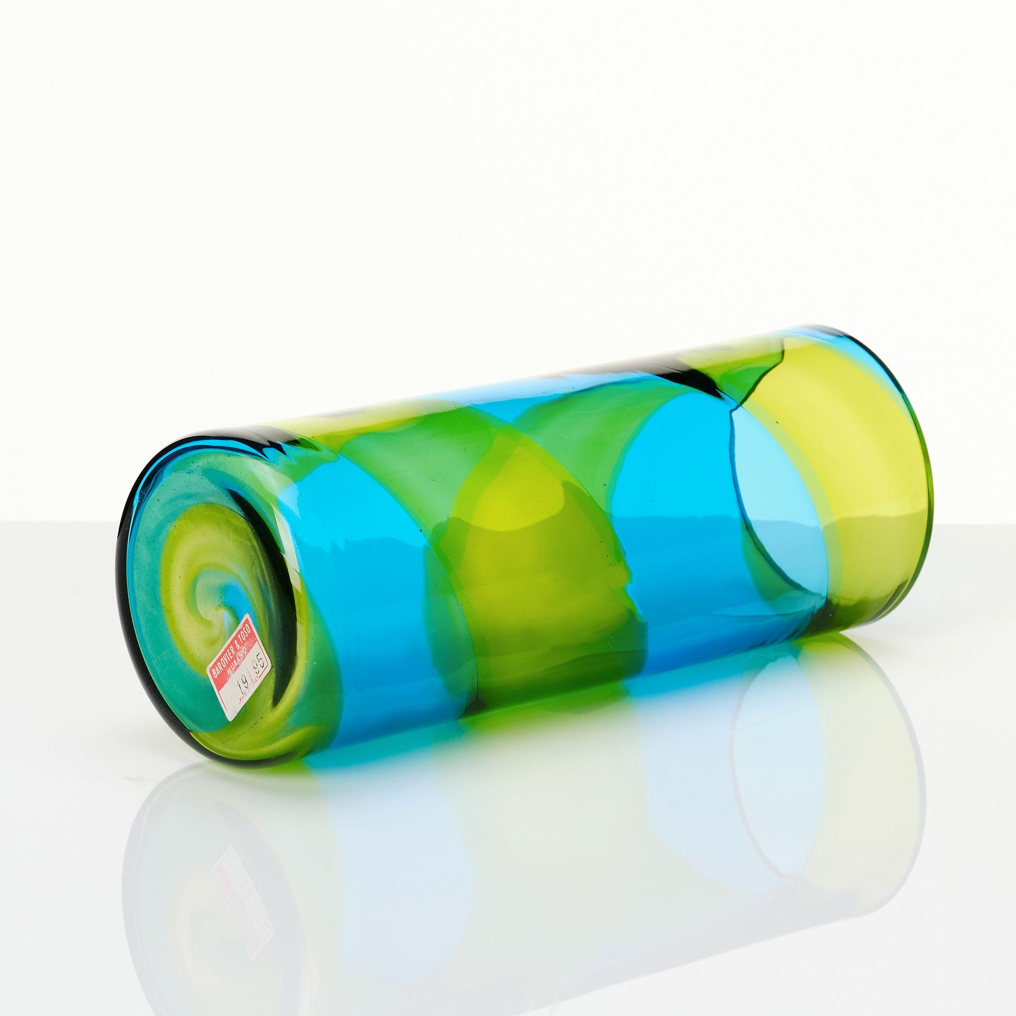Ercole Barovier, a cylindrical glass vase, Barovier & Toso, Murano, Italy.