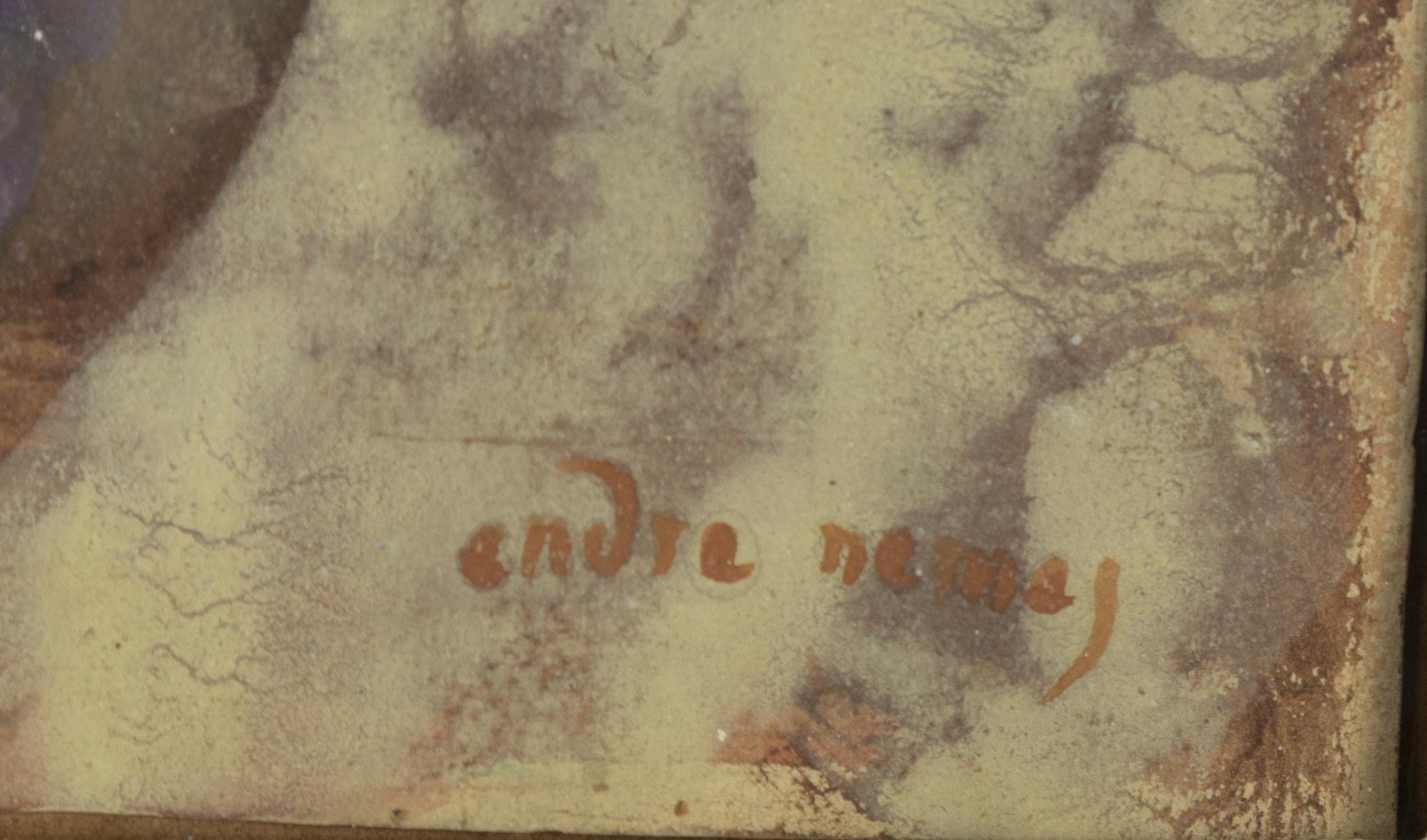 Endre Nemes, tempera on paper, signed.