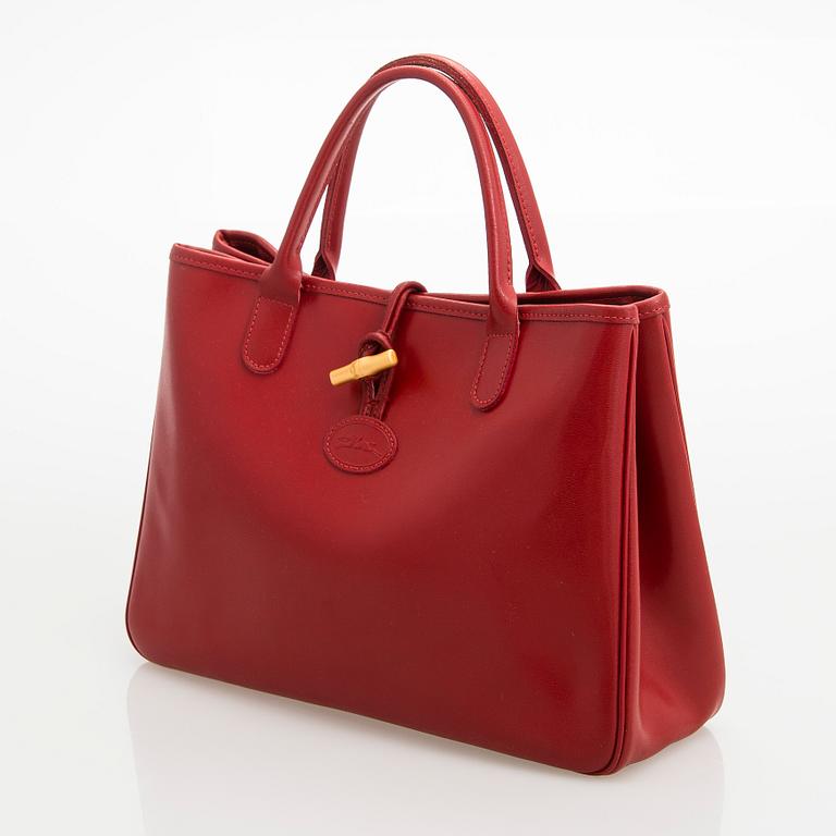 Longchamp, a leather 'Roseau' bag and coin pouch.