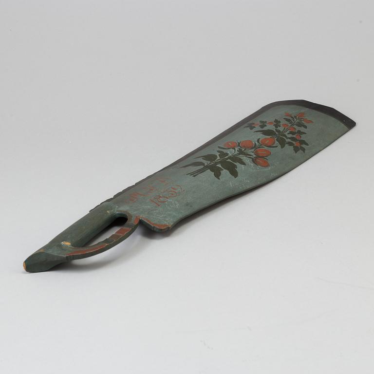 SKÄKTKNIV, allmoge, Norrala, Hälsingland, tillskriven Pehr Schenler.  bär datum 1832.