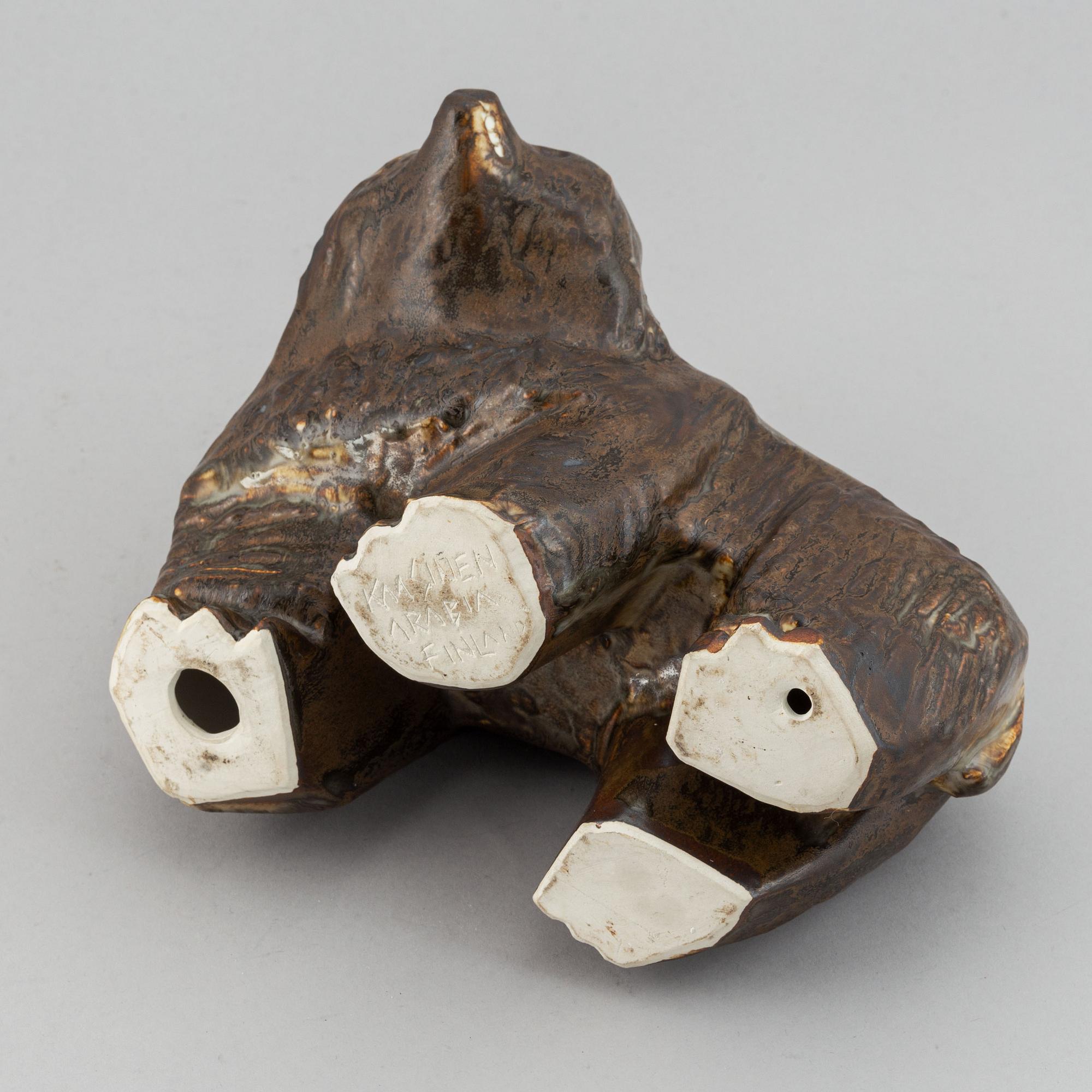 Taisto Kaasinen, figurin,  keramik, signerad T Kaasinen Arabia Finland.