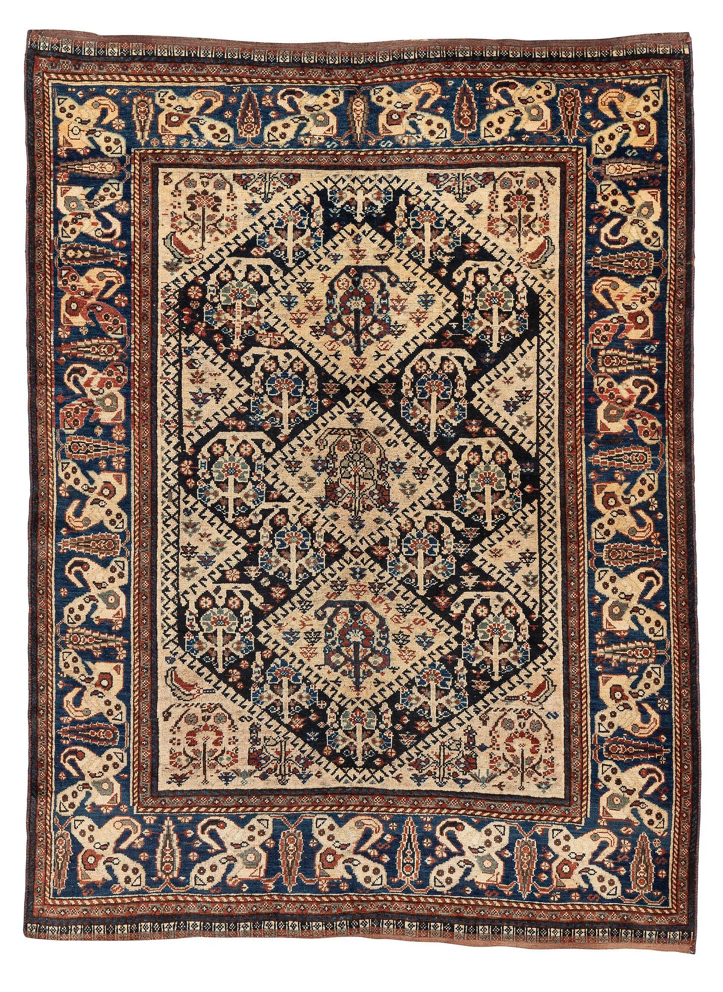 An antique Qashqai rug, South Persia, c. 189 x 142 cm.