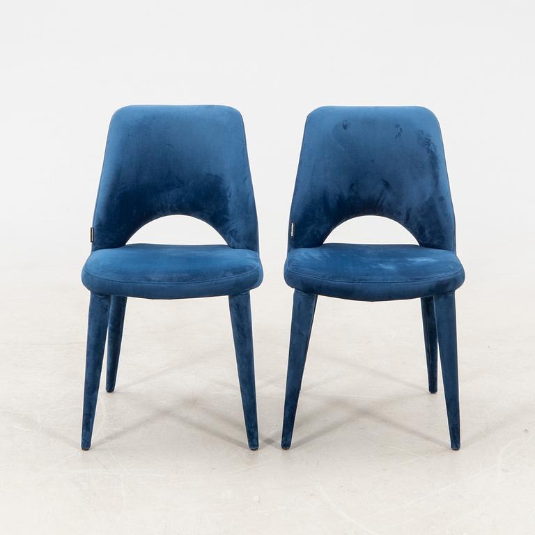 A pair of "Holy velvet" chairs by PolsPotten, contemporary.