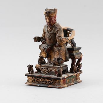 SKULPTUR, snidat trä, Kina, sannolikt 1800-tal.