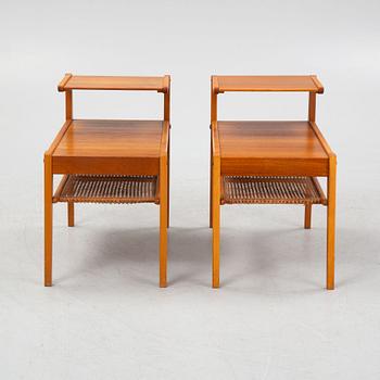 A pair of Swedish Bedside Tables, AB Emil Lindvall, Nybro 1961.