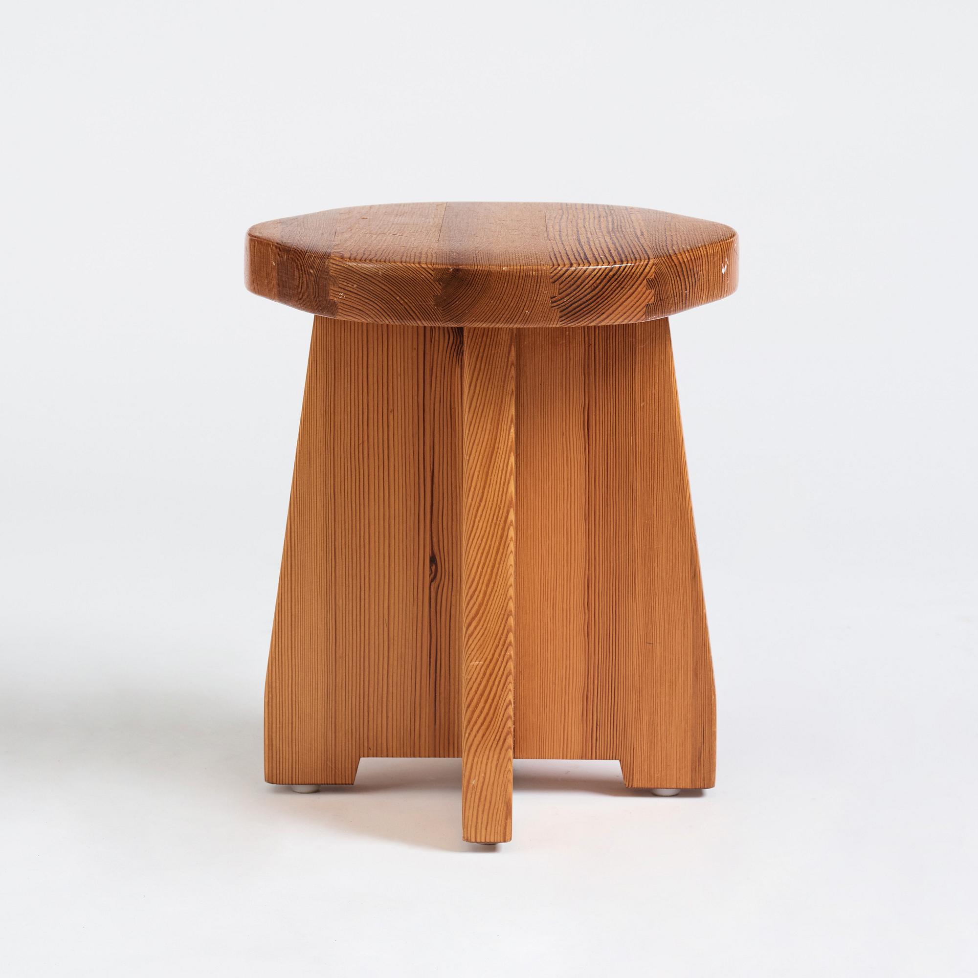 David Rosén, a pine stool 'Berga', Nordiska Kompaniet, Sweden 1930-1940s.