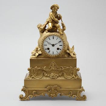 A late Empire table clock, clockwork marked "Japy Freres", made in the mid/second half of the 20th century.