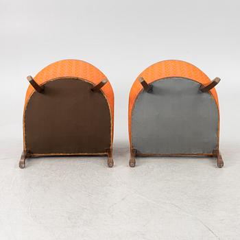 Fåtöljer ett par, empirestil, omkring år 1900.