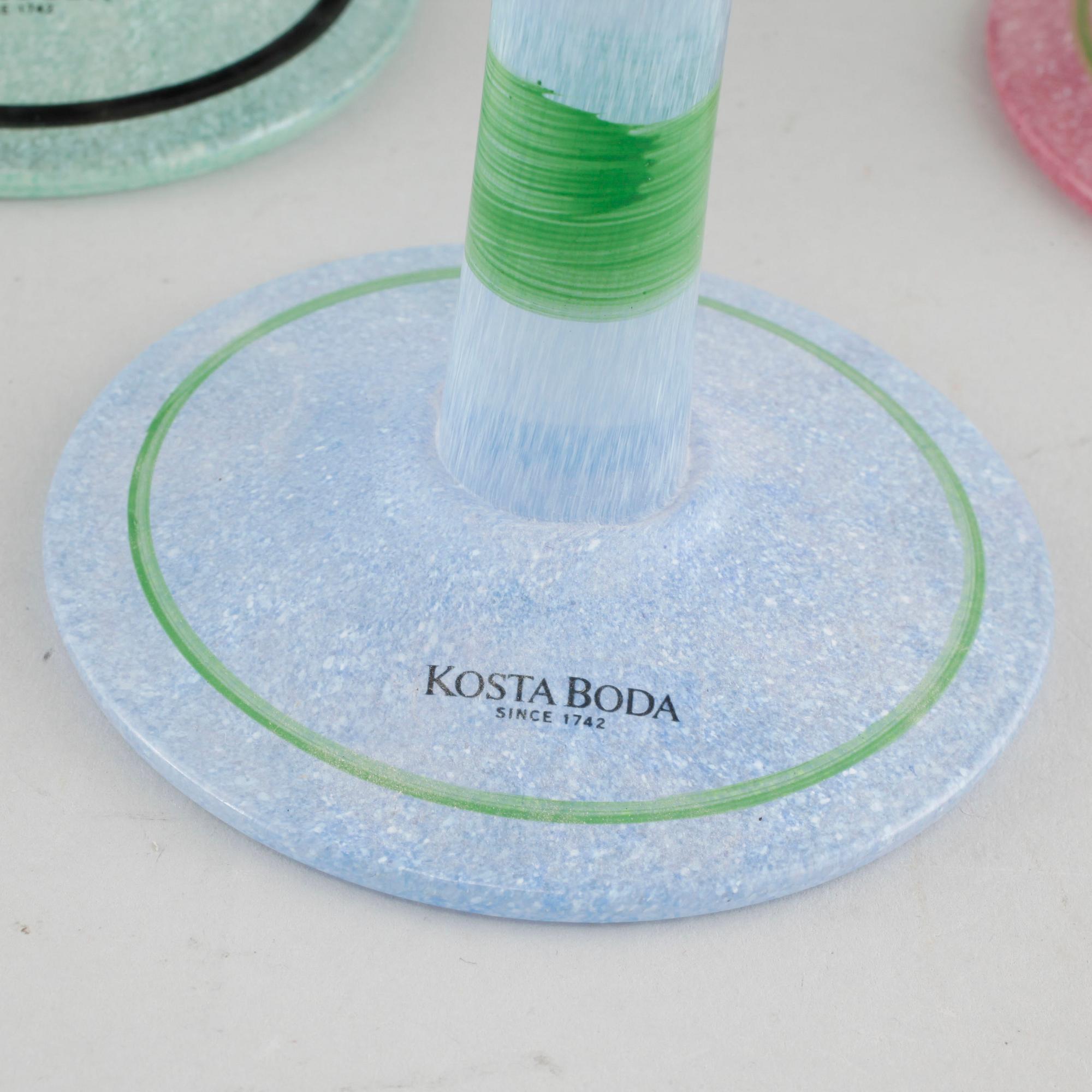 SERVISDELAR, 24 st, glas, "Tulipa", Ulrica Hydman-Vallien, Kosta Boda. sent 1900-tal.