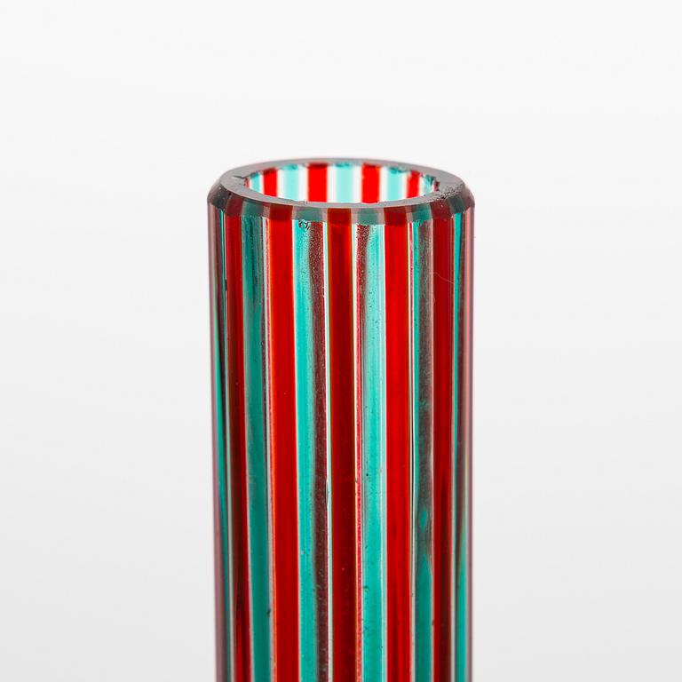 Paolo Venini, A canne bottle with stopper, labeled Venini No. 4479, Murano, Italy, 1950s.