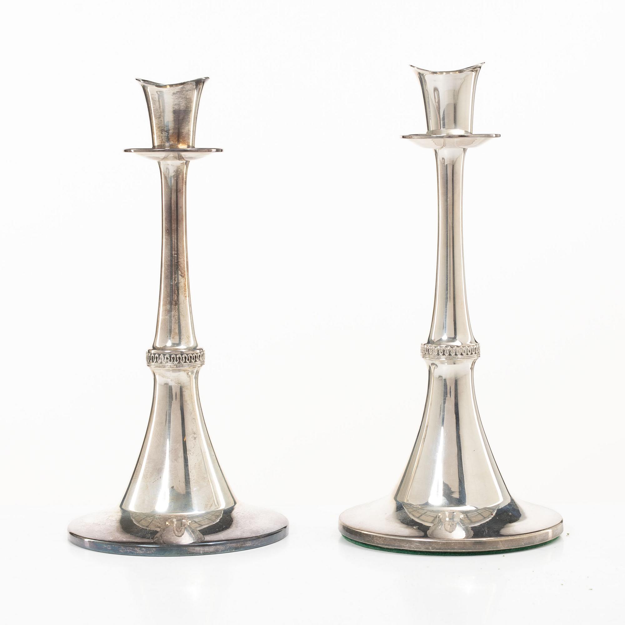 Markströms Guldsmeds Ab, Candlesticks, a pair, silver, Uppsala 1962–1966.