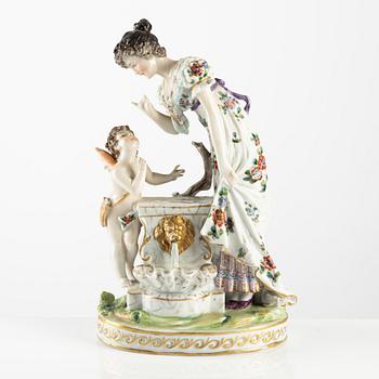 Figurin, porslin, Neapelliknande märke, omkring år 1900.