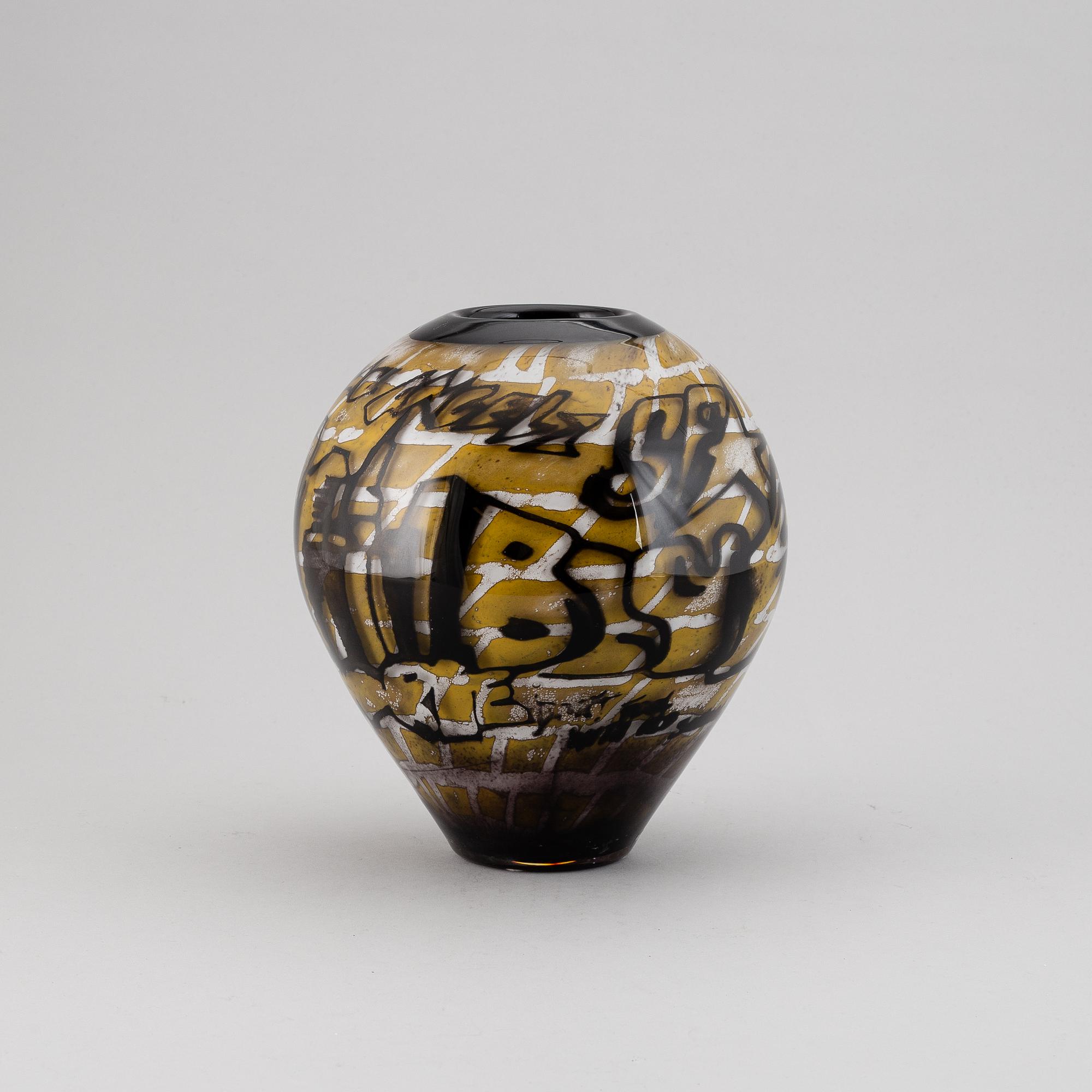 OLLE BROZÉN, a glass vase, limited edition 100, signed, Kosta Boda.