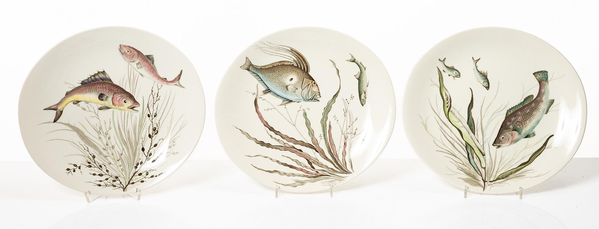 Service pieces, 11 pcs, ironstone, "Fish", Johnson Brothers, England.