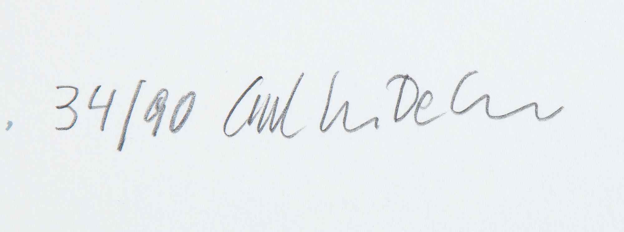 Carl Johan De Geer, lithograph in colours, signed 34/90.