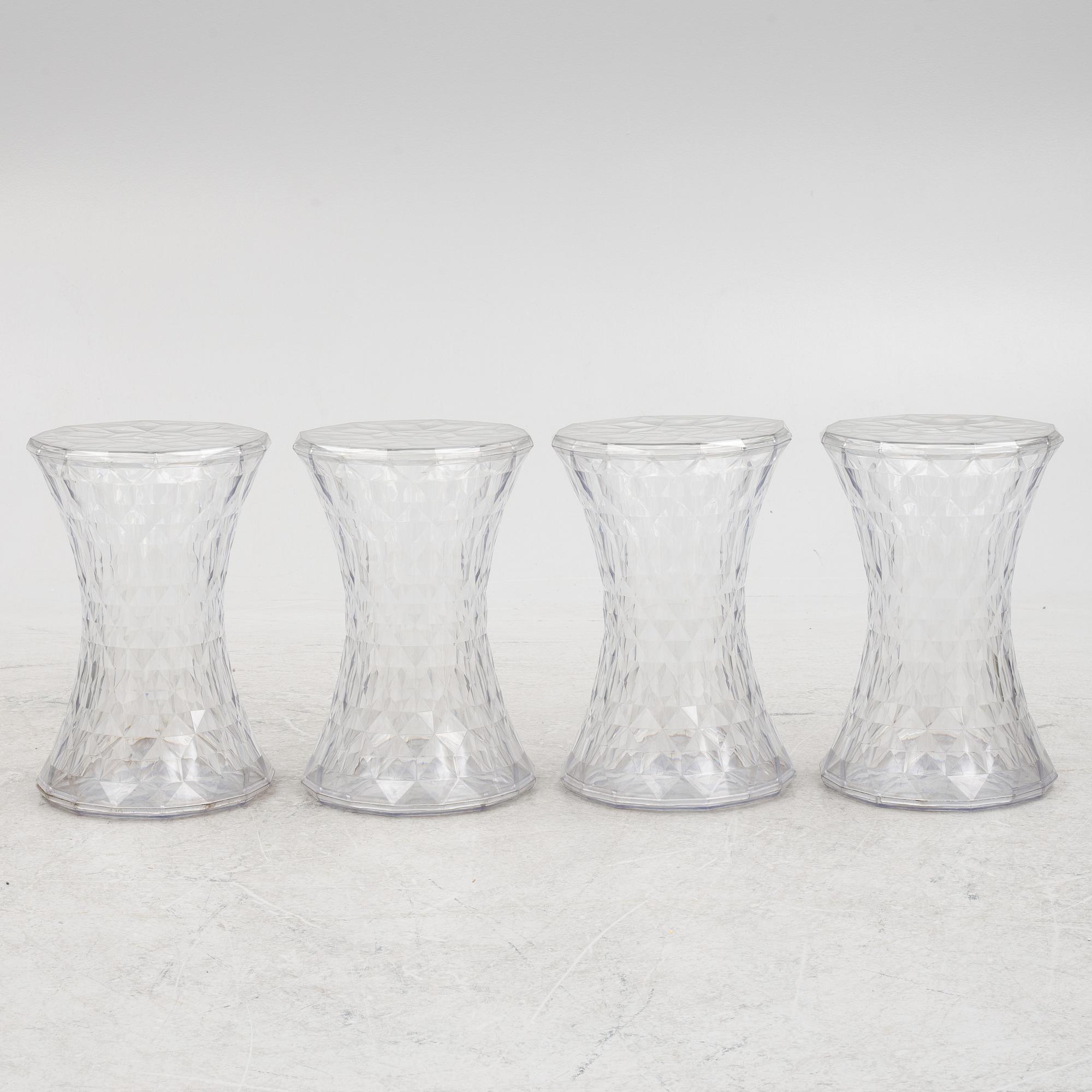 Marcel Wanders, stools, 4 pcs, "Stone", Kartell, contemporary.