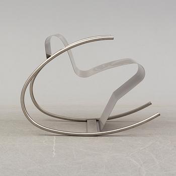 SIGURDUR GUSTAFSSON, a "Rock´n roll" stainless steel rocking chair, Källemo, Sweden post 1999.