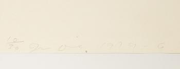 Jim Dine, etching with hand-coloring, 1974-76, signed 10/30.