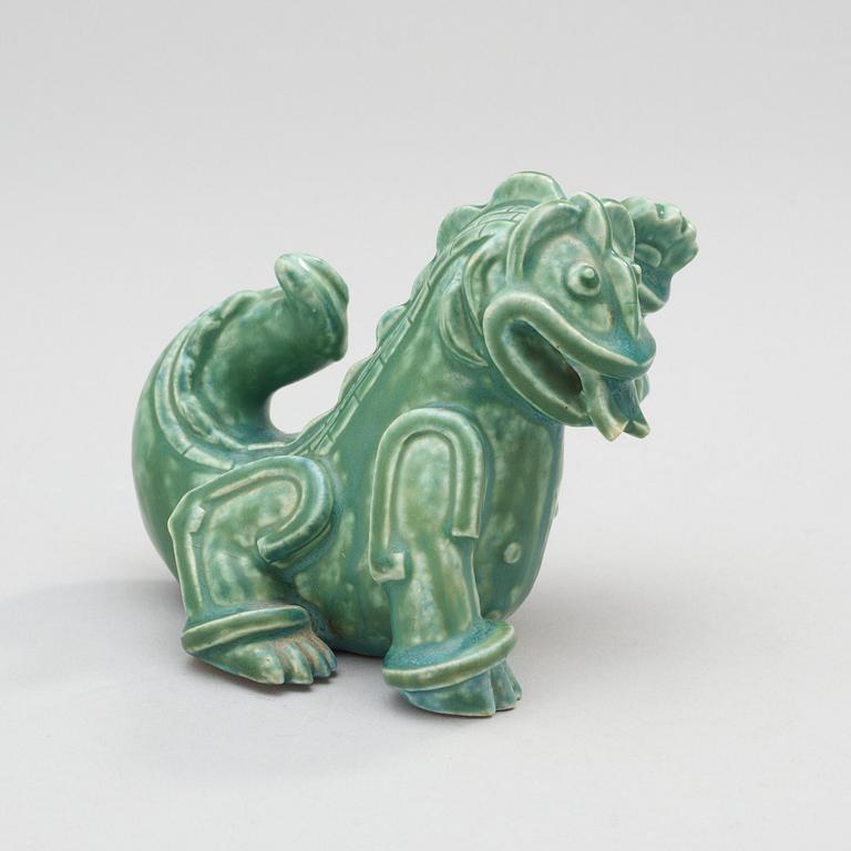 A Wilhelm Kåge stoneware figure of a dragon, Gustavsberg 1940's.