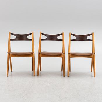 Hans J. Wegner, three model "CH-29"/"Savbukkestolen" chairs, Carl Hansen & Söner,