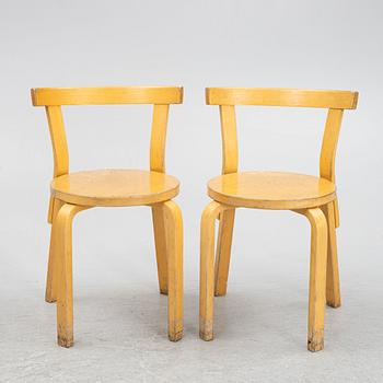 Alvar Aalto, stolar, 6 st, modell 69, Artek, Finland, 1900-talets andra hälft.