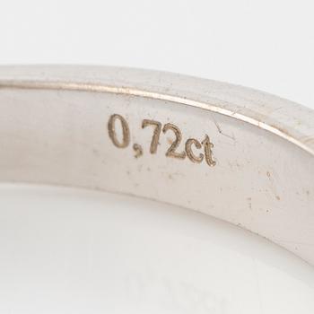 Ring 18K white gold half eternity band set with brilliant-cut diamonds.